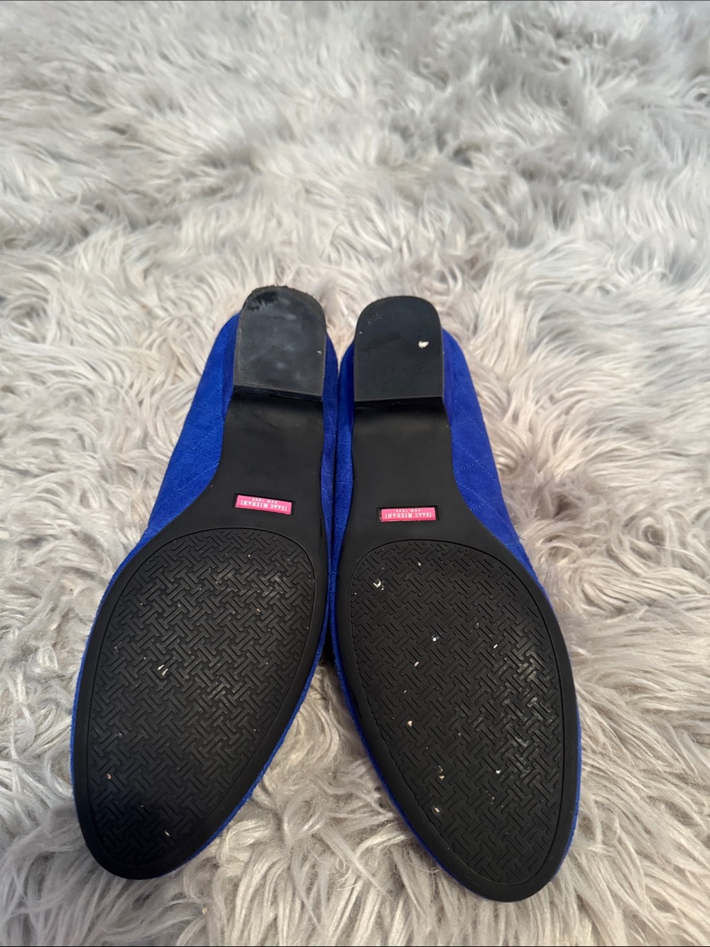 Isaac Mizrahi Royal Blue Suede Pearl-Embellished Loafers - Picture 4 of 5